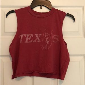 Small Future State red graphic cropped tank